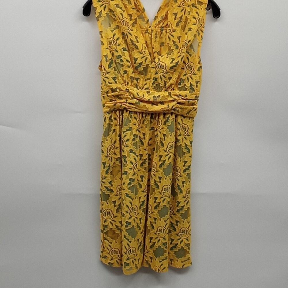 Plenty by Tracy Reese Niki Women's Garden Trellis Yellow & Blue Summer Dress 4